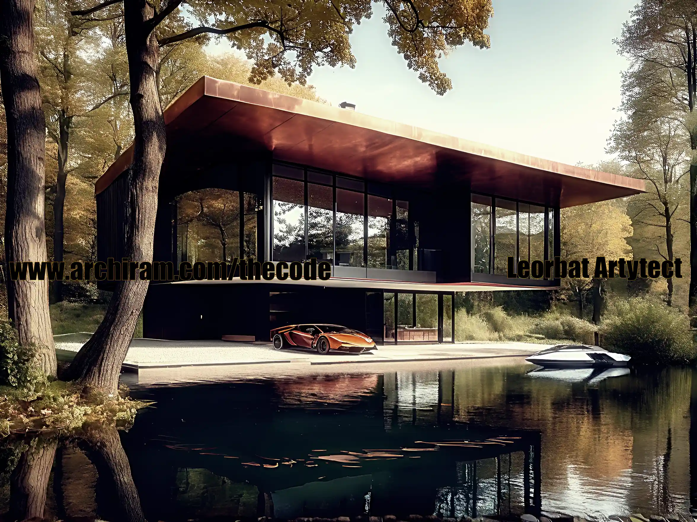case moderne lago Progetto villa moderna a doppia altezza